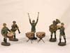 Army set of five bandmen figures and drums by ELASTOLIN.